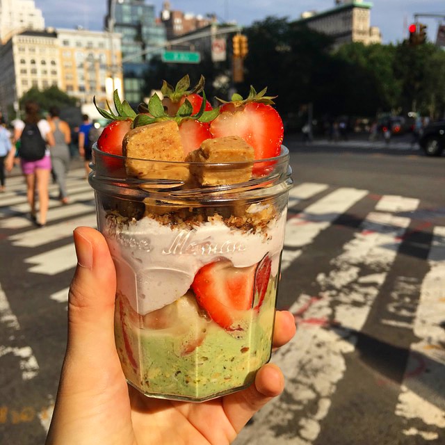 Matcha Infused Berry Parfait Made With Smoothie Mix